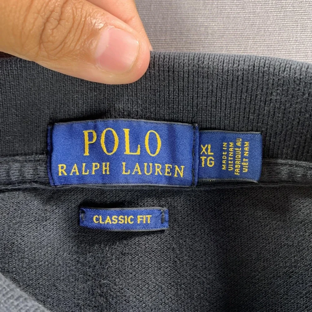 Polo Ralph Lauren Polo Shirt Mens Extra Large Black Classic‎ Fit Red Pony Pique